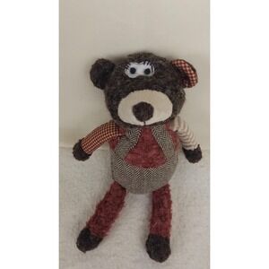 Teddy bear Fifty Four Breck brown chevron‎ stripes new Plush rustic G54